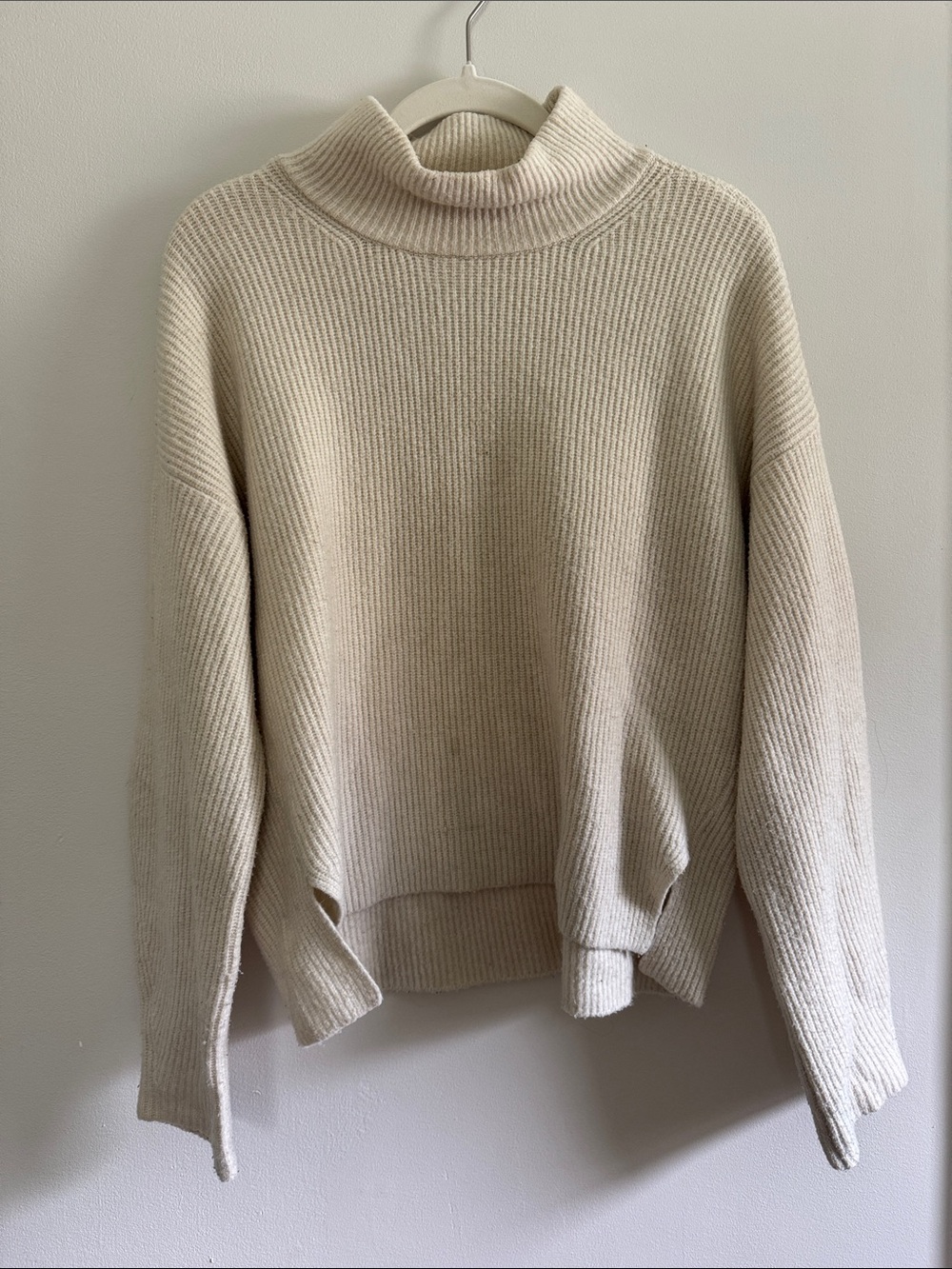 Abercrombie & Fitch Cream Ribbed Turtleneck Sweater